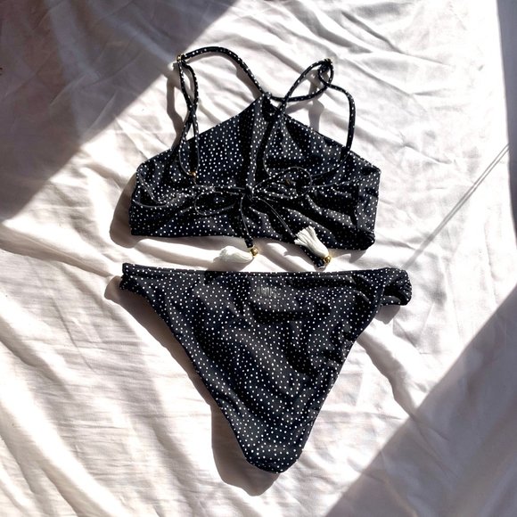 AMUSE SOCIETY X FLYNN SKYE Blue Halter Bikini XS - Picture 6 of 14